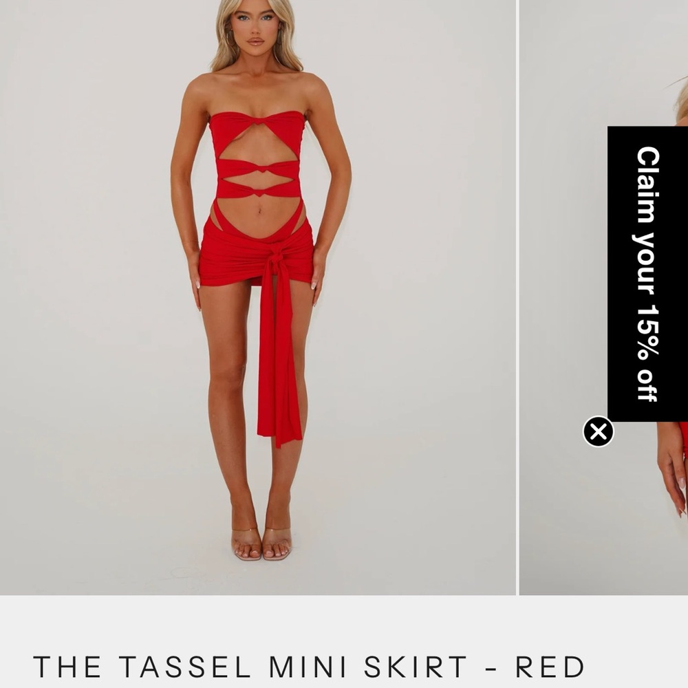 Red Tassel Mini Skirt